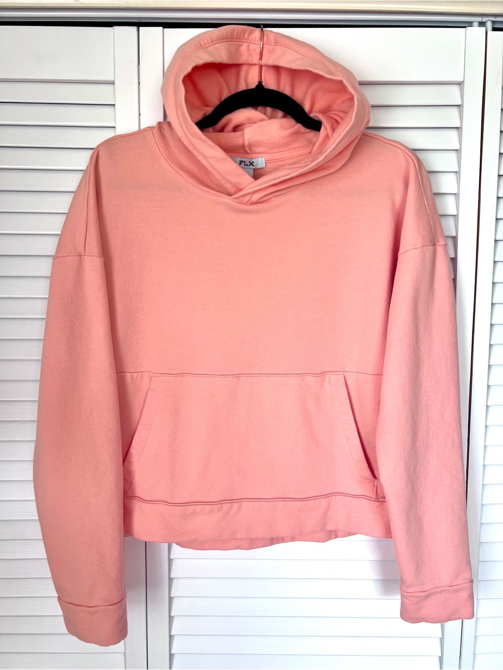 FLX Women’s Hoodie Coral Orange Pink Hooded Sweatshirt Pullover Kangaroo Size: M
